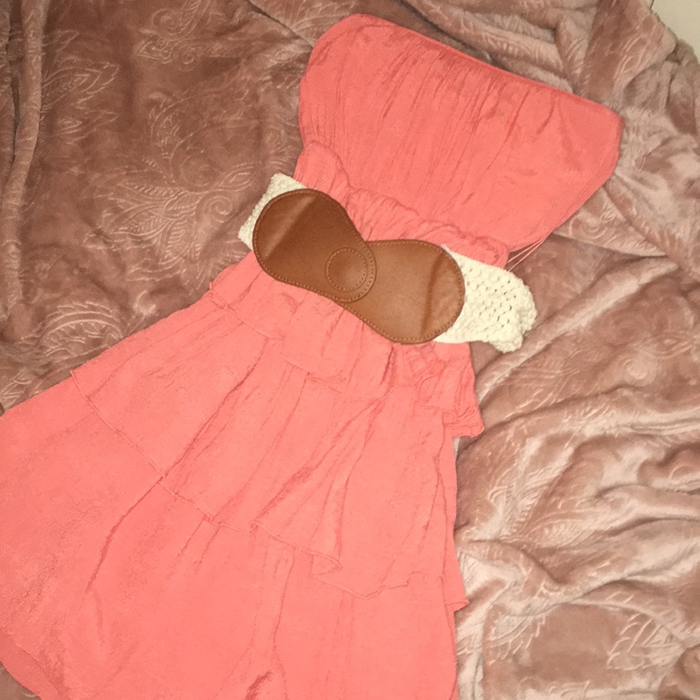 Coral/peach short summer dress